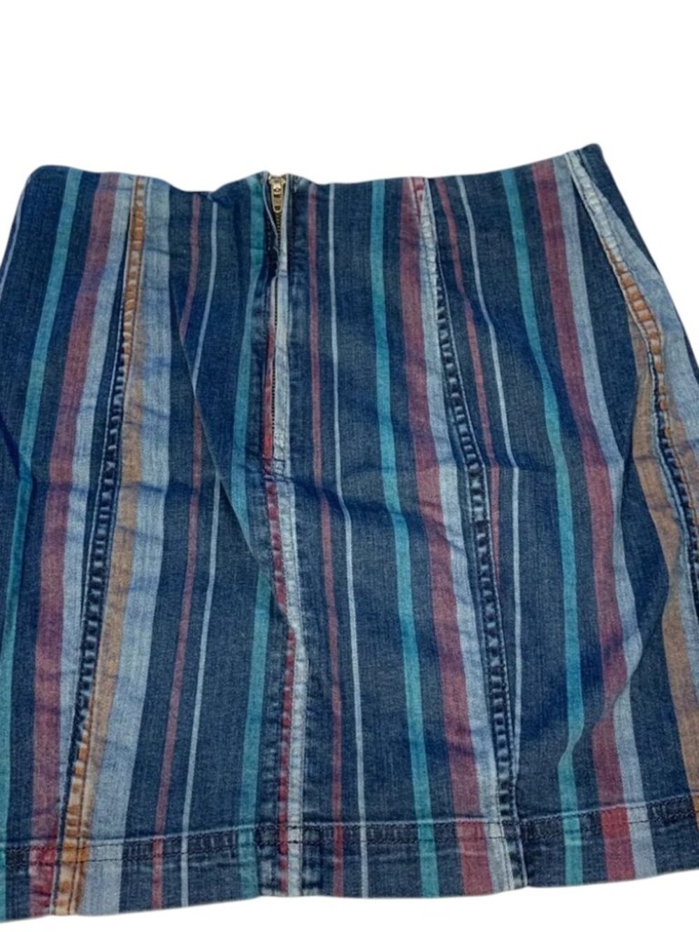 free people MODERN FEMME Striped Denim Mini Skirt | 12 - Picture 5 of 5